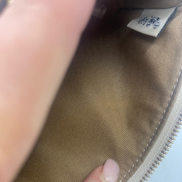 Coach Cream Leather Clutch with Zipper Closure